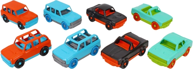 Macchinina di plastica 10 cm a ruota libera – mix di colori e modelli
