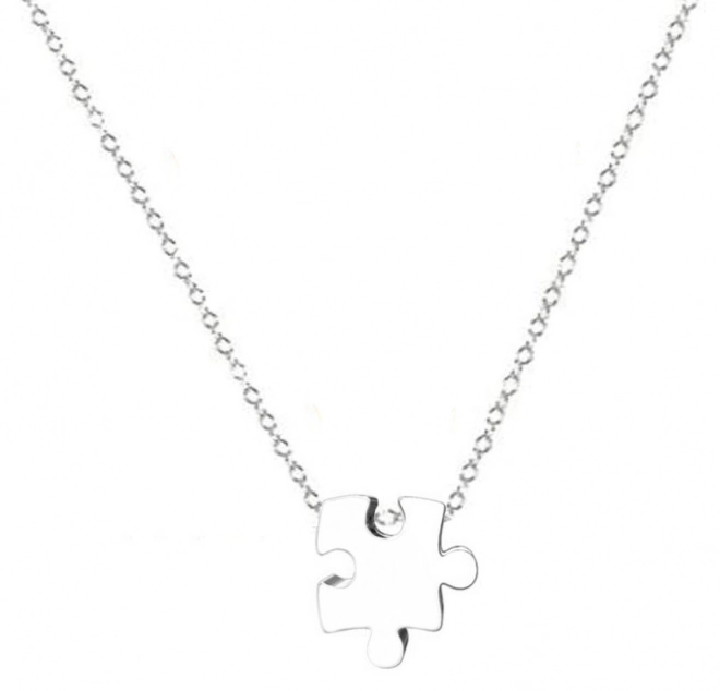 Steel Necklace with Puzzle Pendant