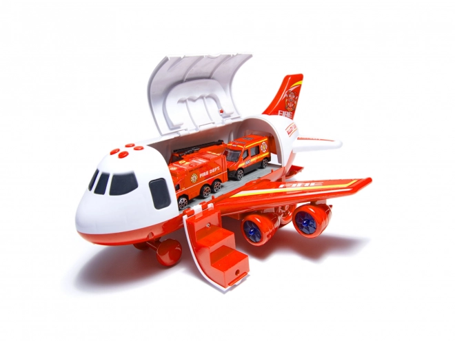 Firefighting Transporter Airplane with Vehicles