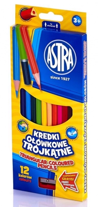 Astra Triangular Colored Pencils with Sharpener