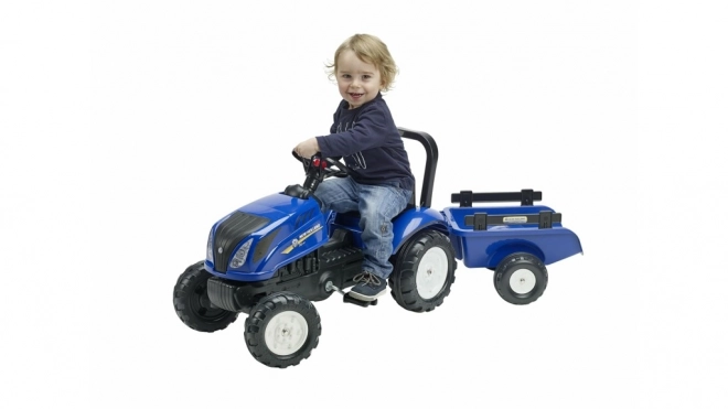 Toy Tractor with Trailer New Holland T6 Dark Blue