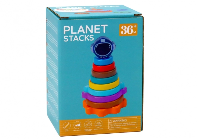 Wooden Planet Pyramid Stacker Puzzle