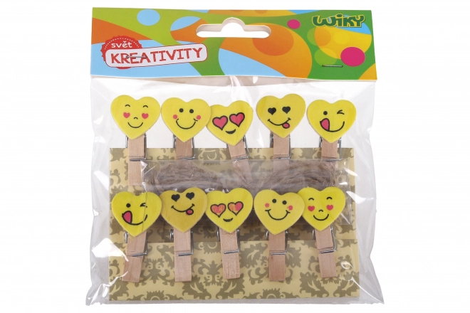 Smiley Face Pegs Set