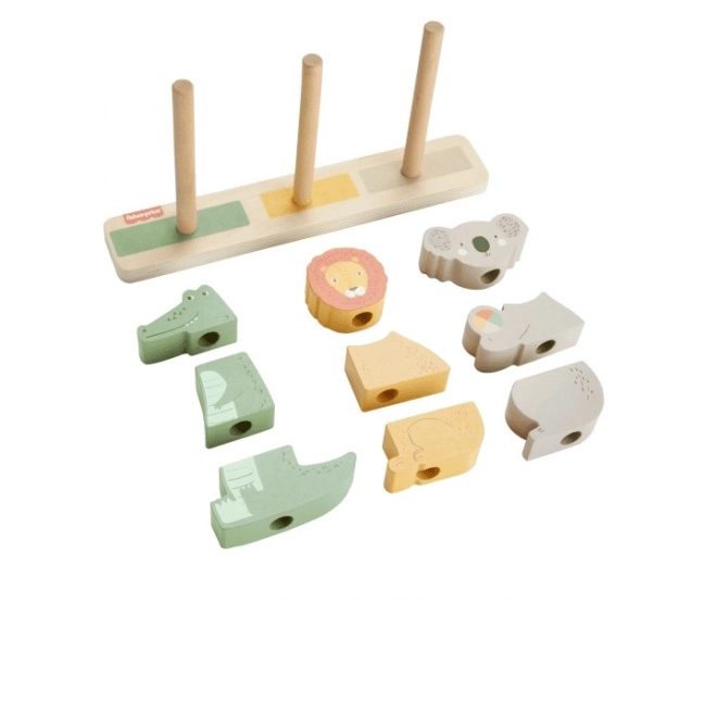 Fisher-Price Wooden Animals Sorting and Stacking Toy