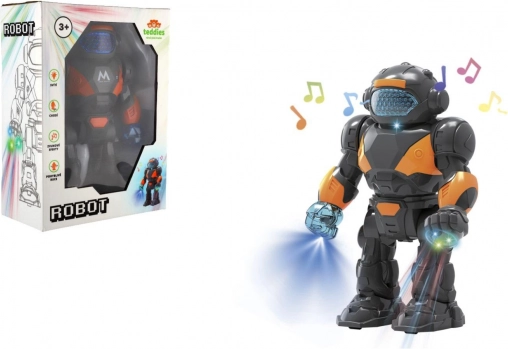 Walking plastic robot with lights and sounds 22 cm