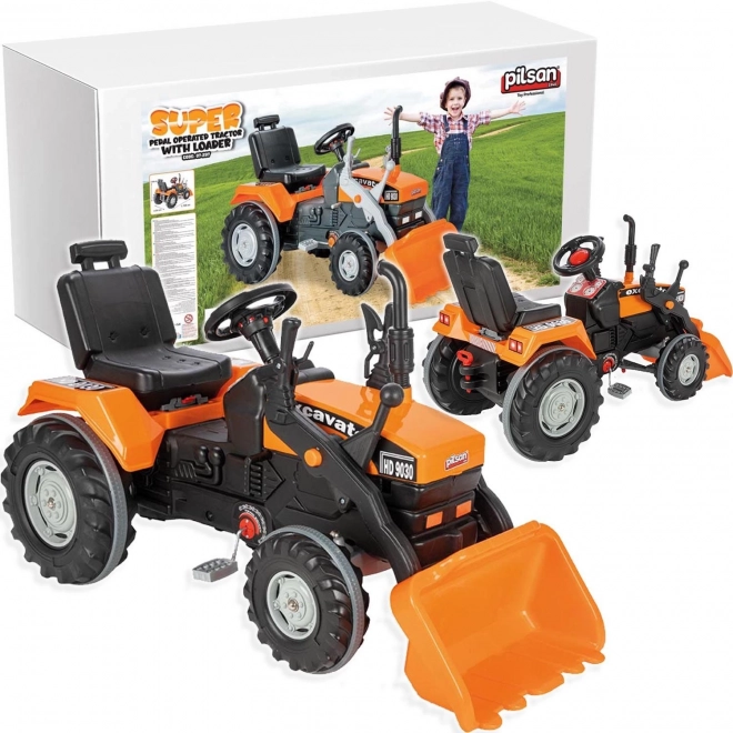 Pilsan Pedal Tractor with XXL Shovel in Orange