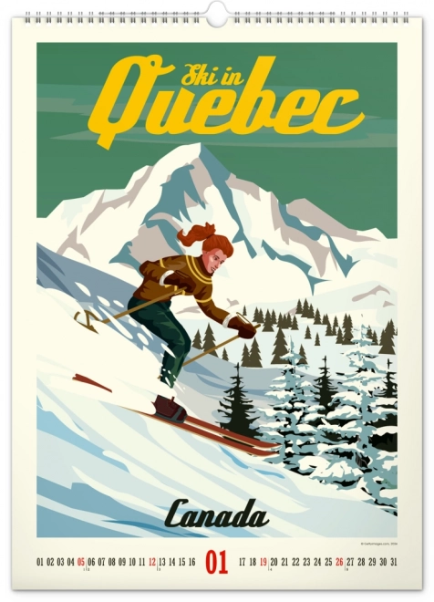 Wall Calendar Travel Posters - Mountains 2025