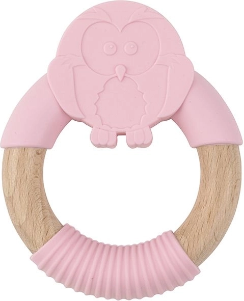 Silicone Teether Pink Owl Nature Planet