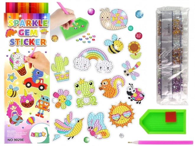 Diamond Art Animal Garden Rainbow Stickers Set