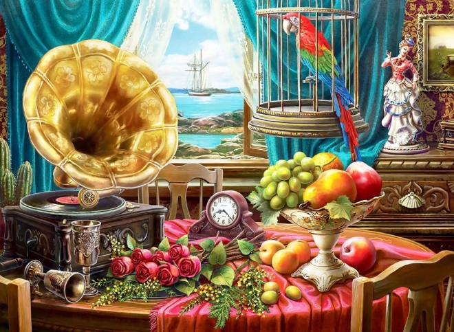 Fruit and Gramophone Still Life 1000 Piece Puzzle