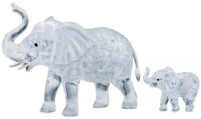 3D Crystal Puzzle Elephant with Baby