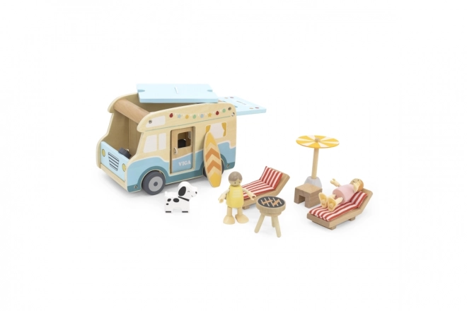 Wooden Camper Van with Accessories