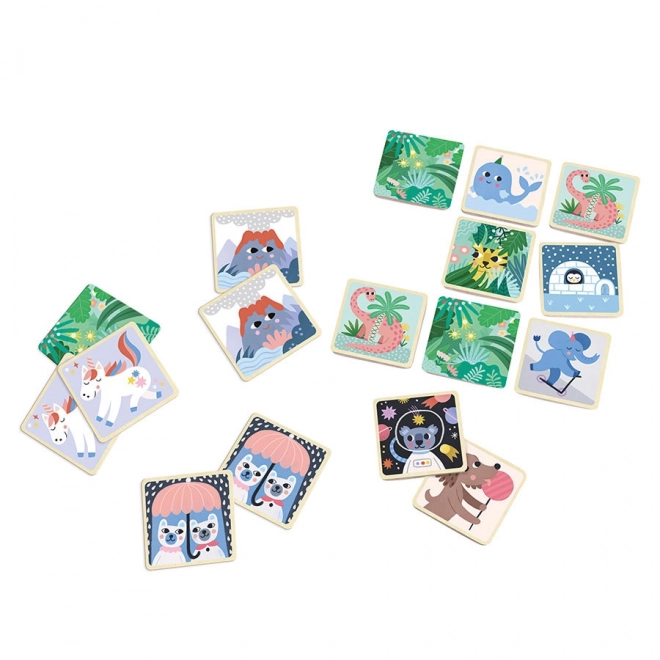 Vilac wooden memory game cheerful animals