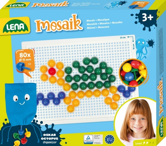 Lena Transparent Mosaic Set with 140 Pieces – Small Mosaic, 15 mm color smooth (80 pcs)