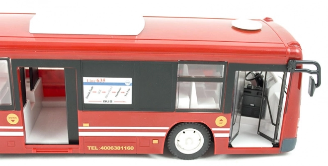 Remote Control City Bus for Kids 6+ - Red with Lights and Sounds