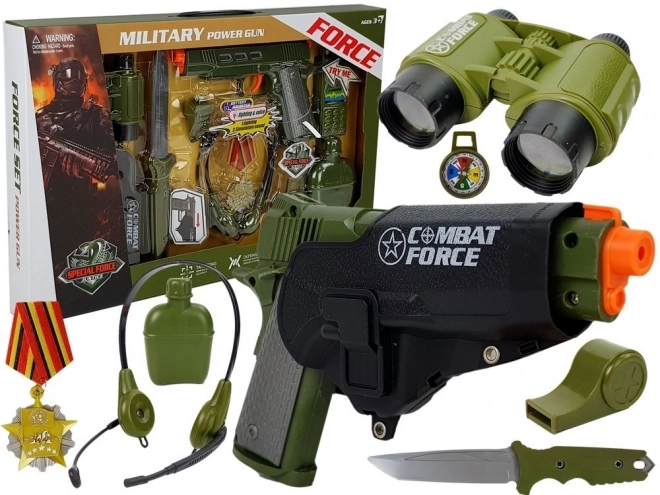 Military Play Set with Accessories - Dark Green