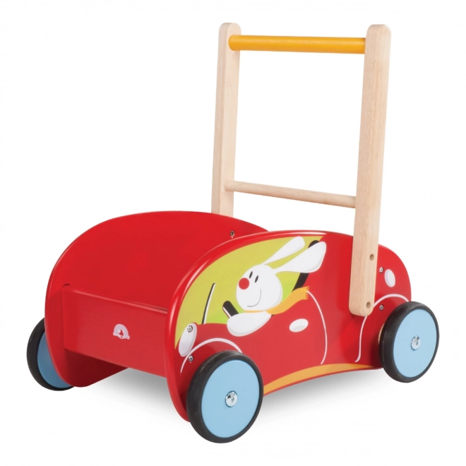 Wooden Walker with Bunny Motif