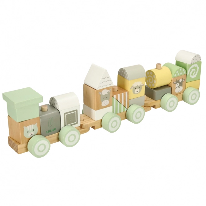 Wooden Train Set Pastel Lulilo