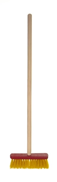 Red Broom with Wooden Handle 80cm