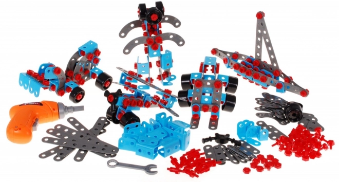 Construction Blocks with Electric Screwdriver and Tools Set