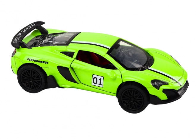 Friction-Powered Sports Car Green 1:32 Scale