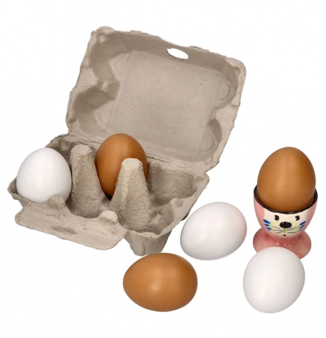 Set of Wooden Eggs in Carton