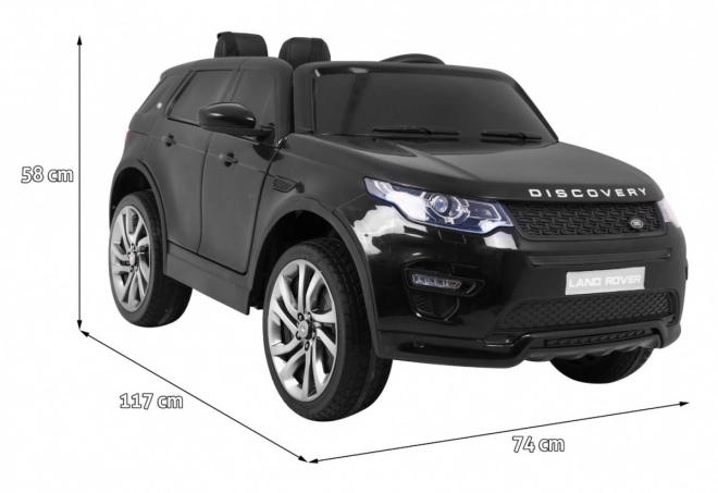 Land Rover Discovery for kids black + Remote control + 5-point safety belts + Seat adjustment + EVA + MP3 LED