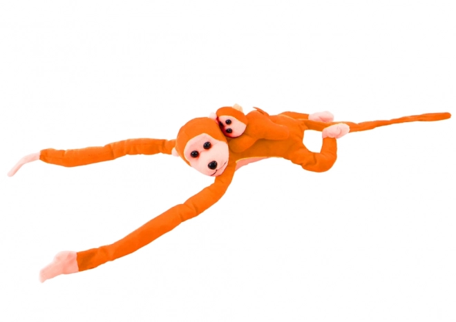 Orange Plush Monkey with Baby Toy