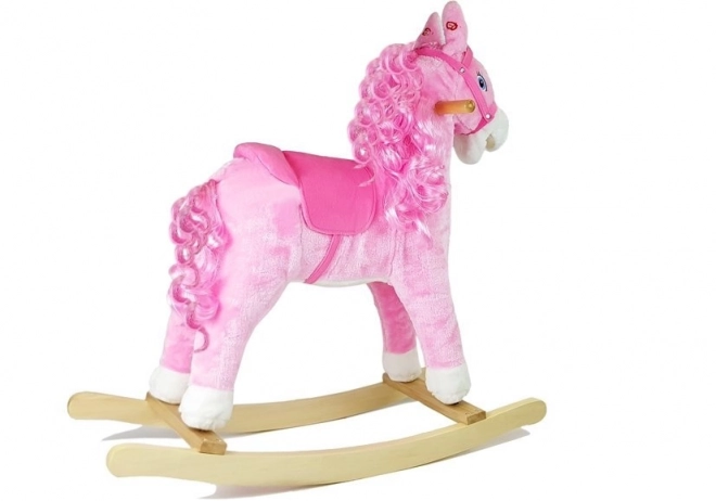 Pink Rocking Horse with Curls and Sound