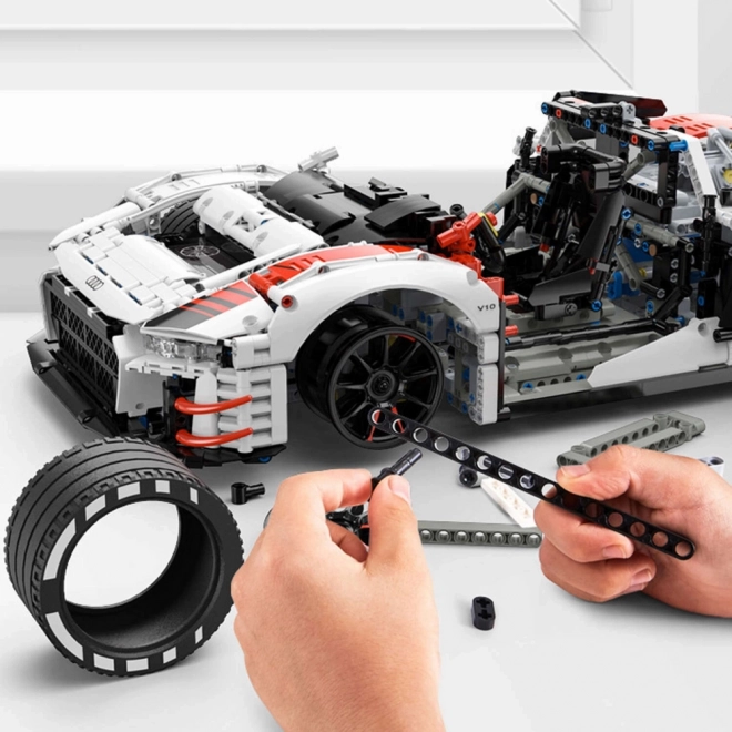 RC Car Building Kit Audi R8 1:8 by Rastar with 3322 Pieces