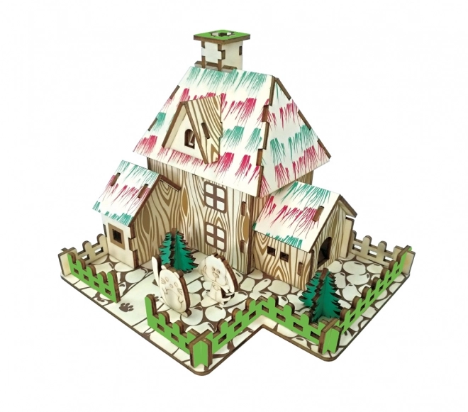 Woodcraft 3D Wooden Witch's Hut Puzzle