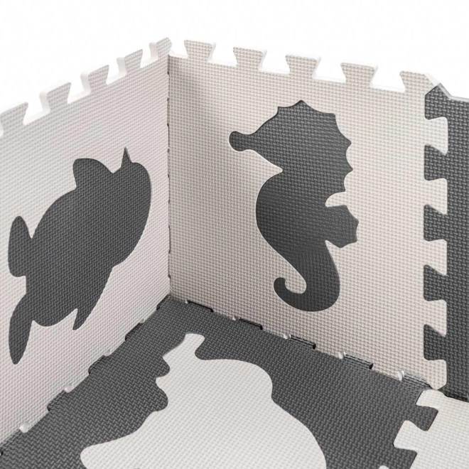 Educational Foam Puzzle Mat for Kids - Gray & Ecru