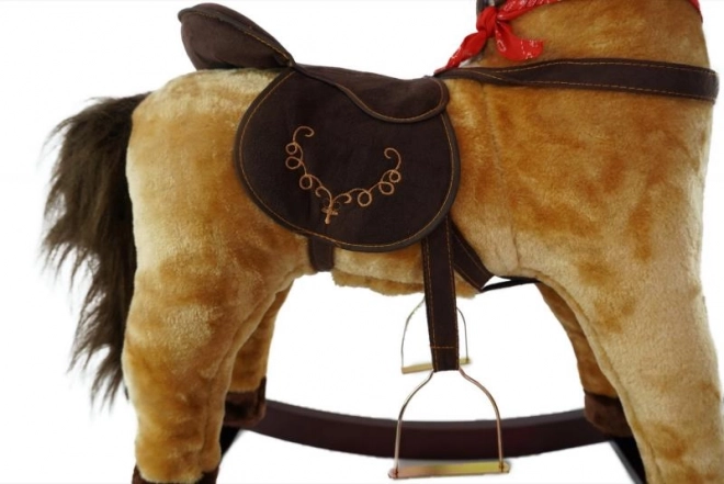 Brown Rocking Horse with Scarf and Sound