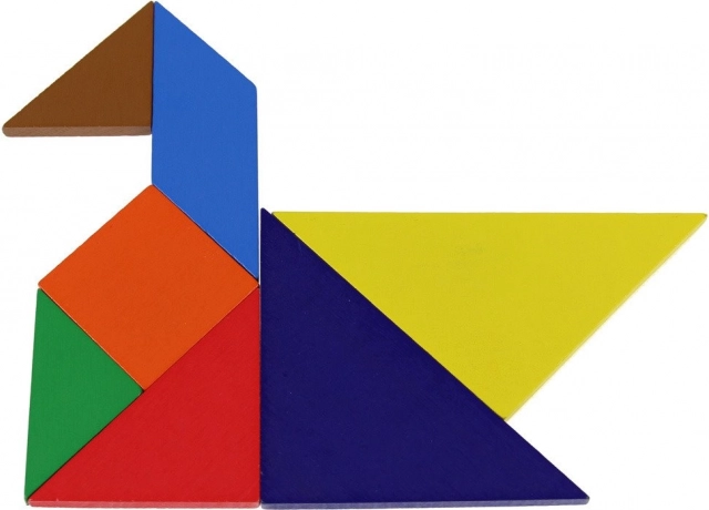 Creative building with 7 wooden pieces