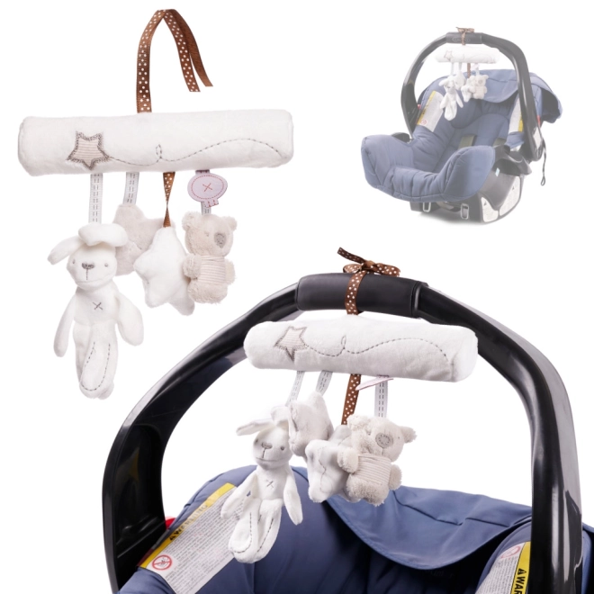 Stroller Mobile Toy - Gray and White Animals