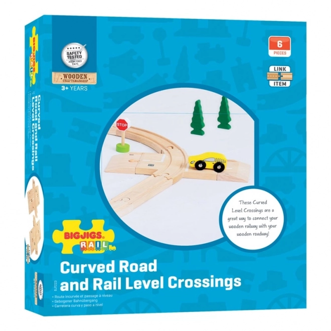 Bigjigs Rail Curved Railway Crossing Set