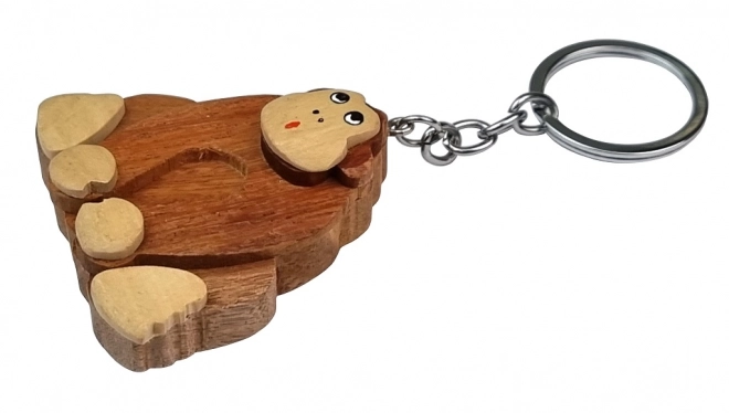 Large Wooden Monkey Keychain