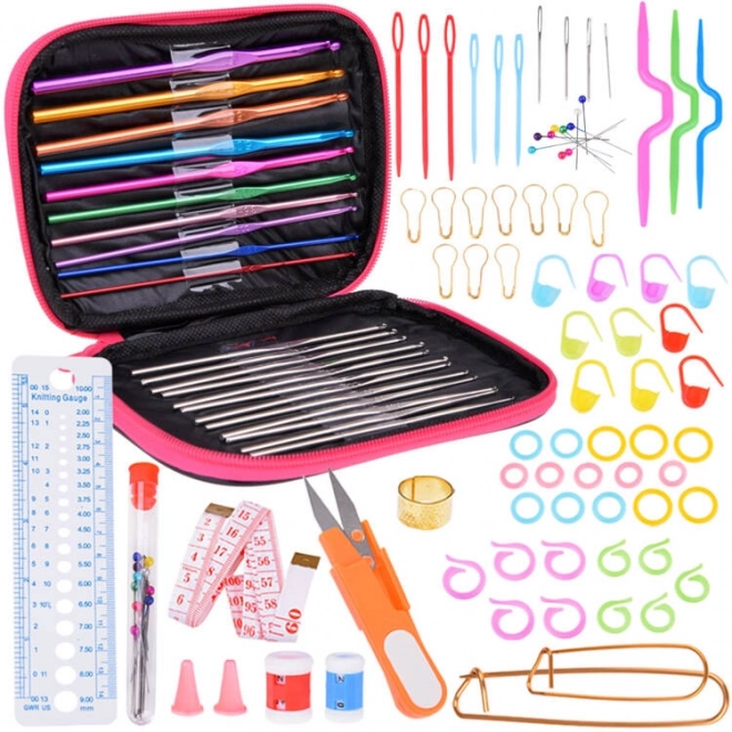 Comprehensive Crochet Kit with Hooks and Accessories