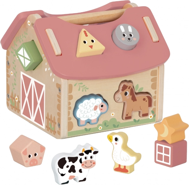 WOOPIE Fattoria di Legno Giocattoli di Smistamento e Colori 13 pz