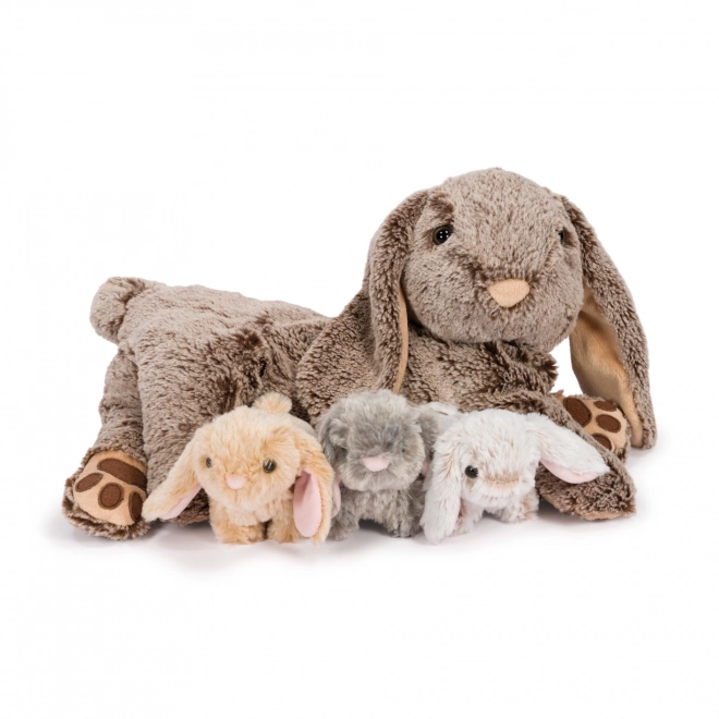 Cozy plush rabbit family set