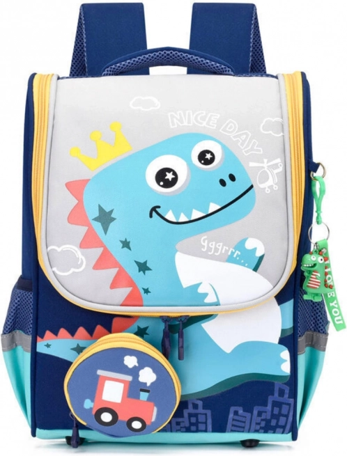 School Backpack Dinosaur with Locomotive Bag