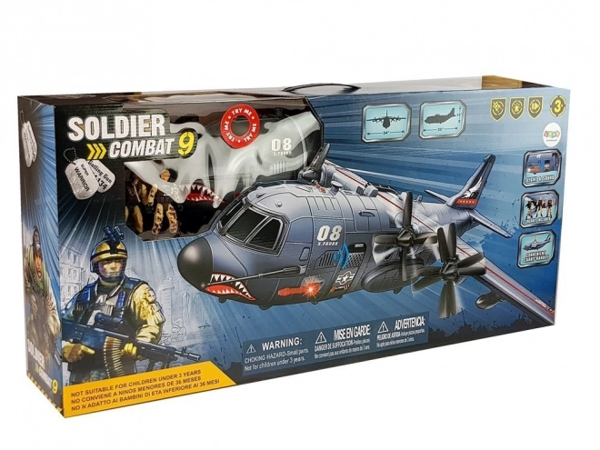 Military Toy Set with Large Aircraft and Accessories