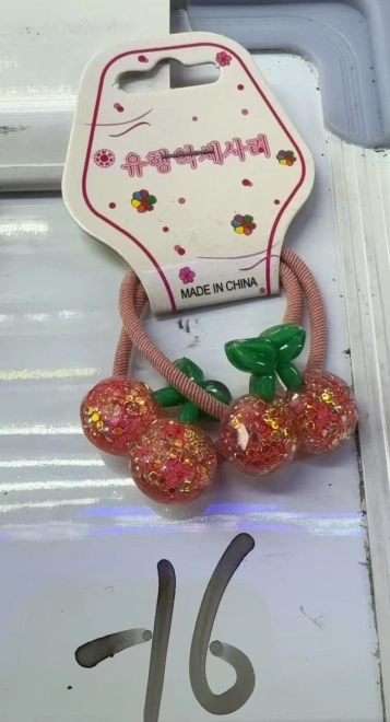 Elastike za lase s češnjevim motivom, set 2 kos