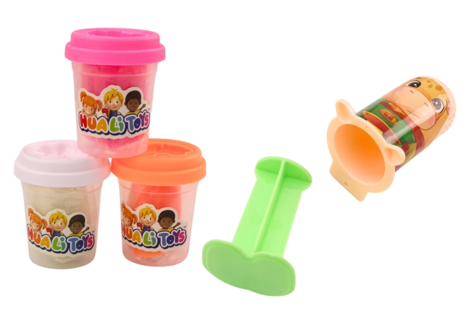 Three colorful clays