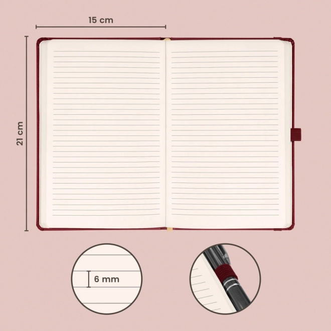 Notique Lined Notebook in Bordeaux Balacron