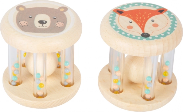 Natural wood and cute animal motifs