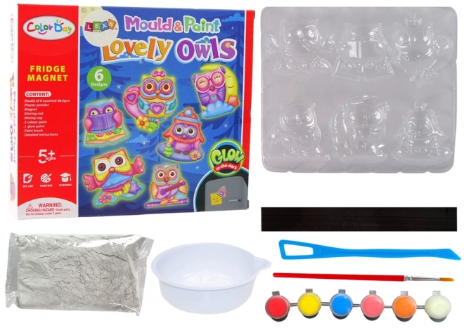 DIY Set for Painting Glowing Owl Magnets