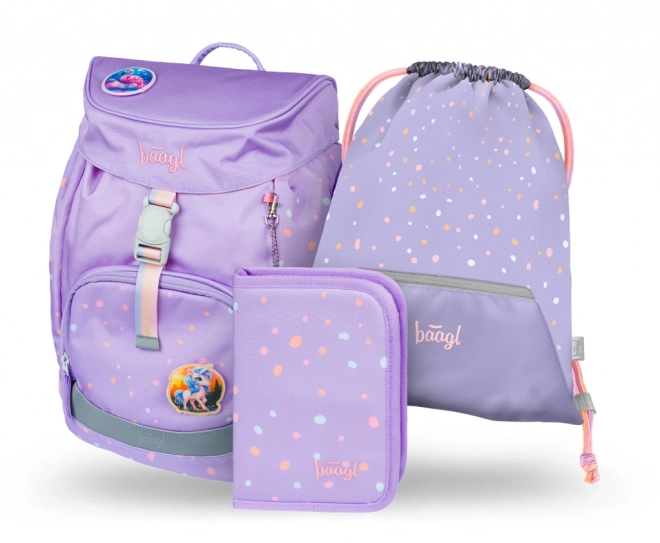 Baagl School Set Airy Pets: Backpack, Pencil Case, Shoe Bag