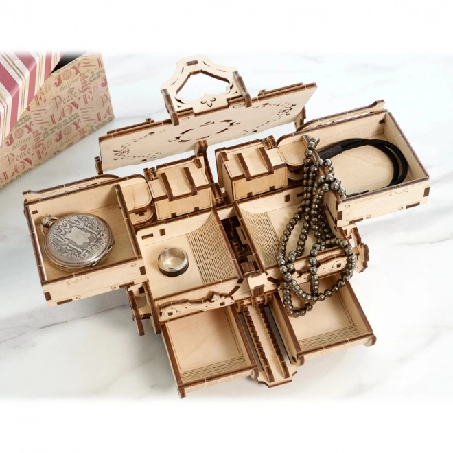 3D Wooden Mechanical Puzzle Antique Jewelry Box