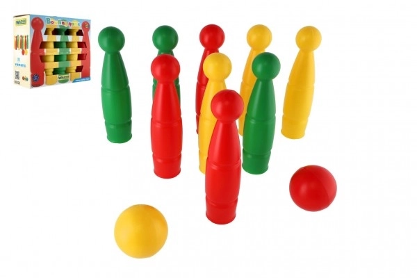 Plastic Bowling Set 24cm 9 Pins + 2 Balls